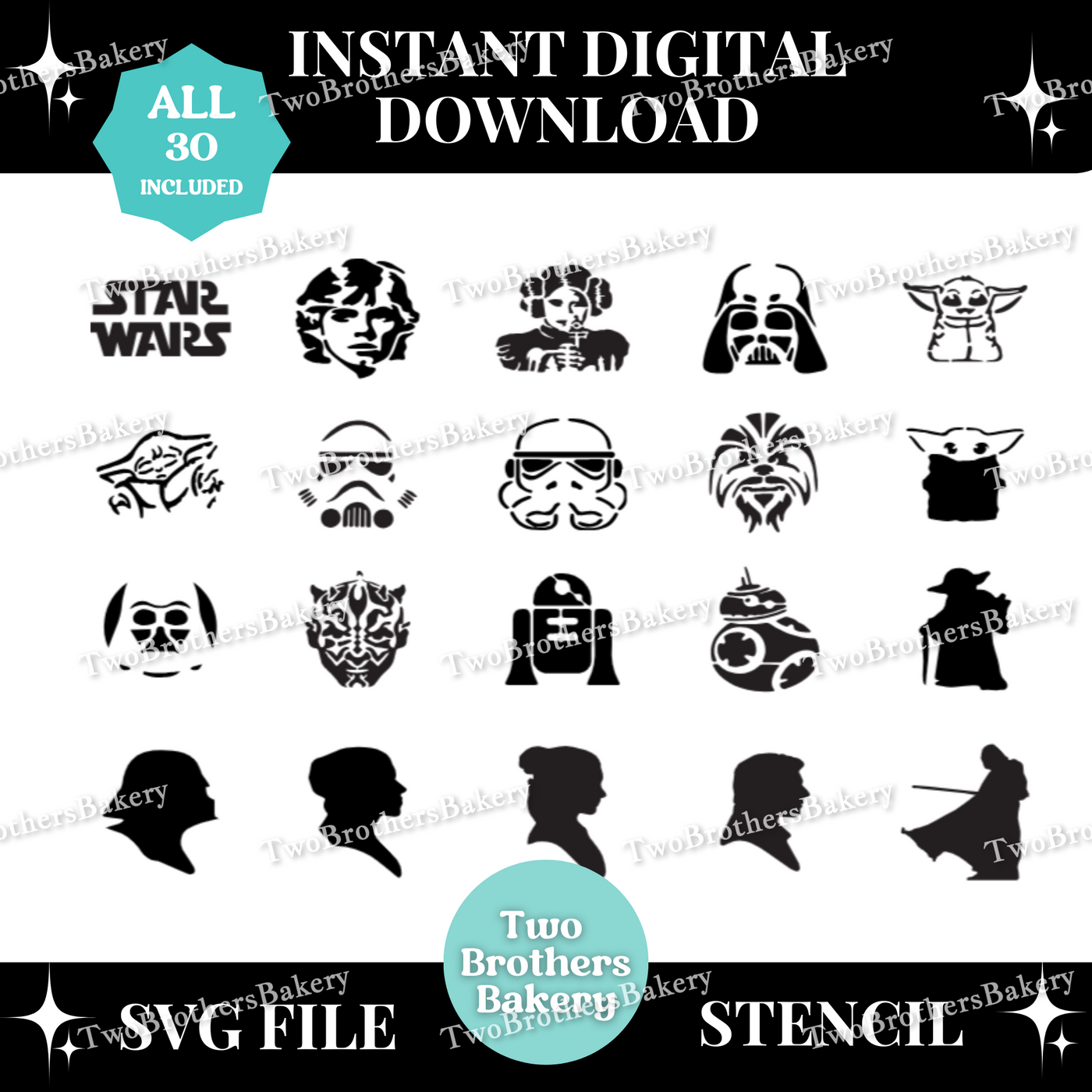 Star Wars Themed SVG Bundle (Stencils)