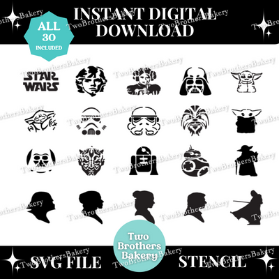 Star Wars Themed SVG Bundle (Stencils)