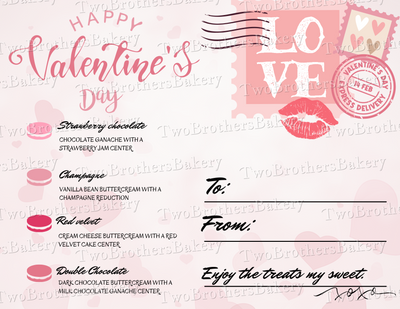 Valentine Postcard Macaron Flavor Key Card