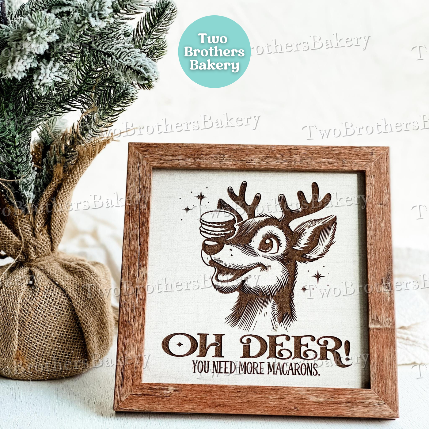 Christmas Baking Decor, Framed Artwork, Christmas Macarons Decorations