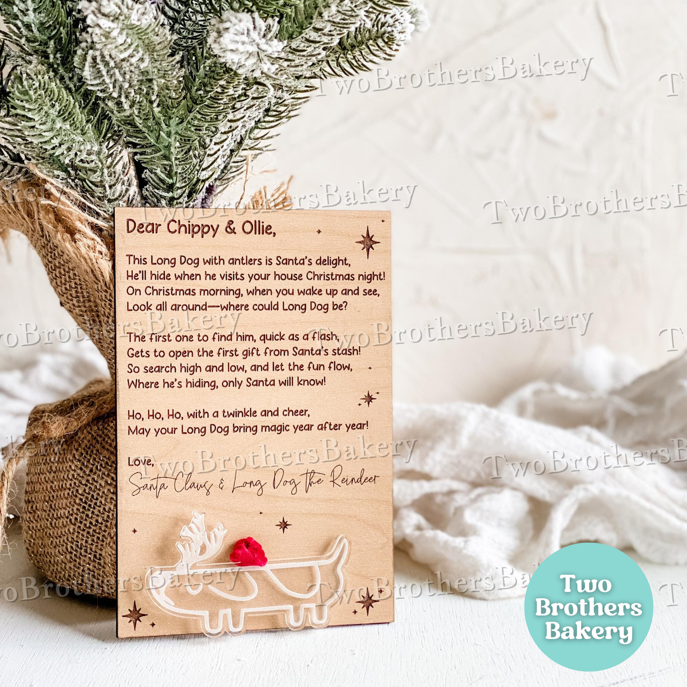 Long Dog Christmas Tradition - Long Dog Ornament & Hide and Seek Game, Personalized Family Keepsake, Kids Holiday Ornament, Family Keepsake