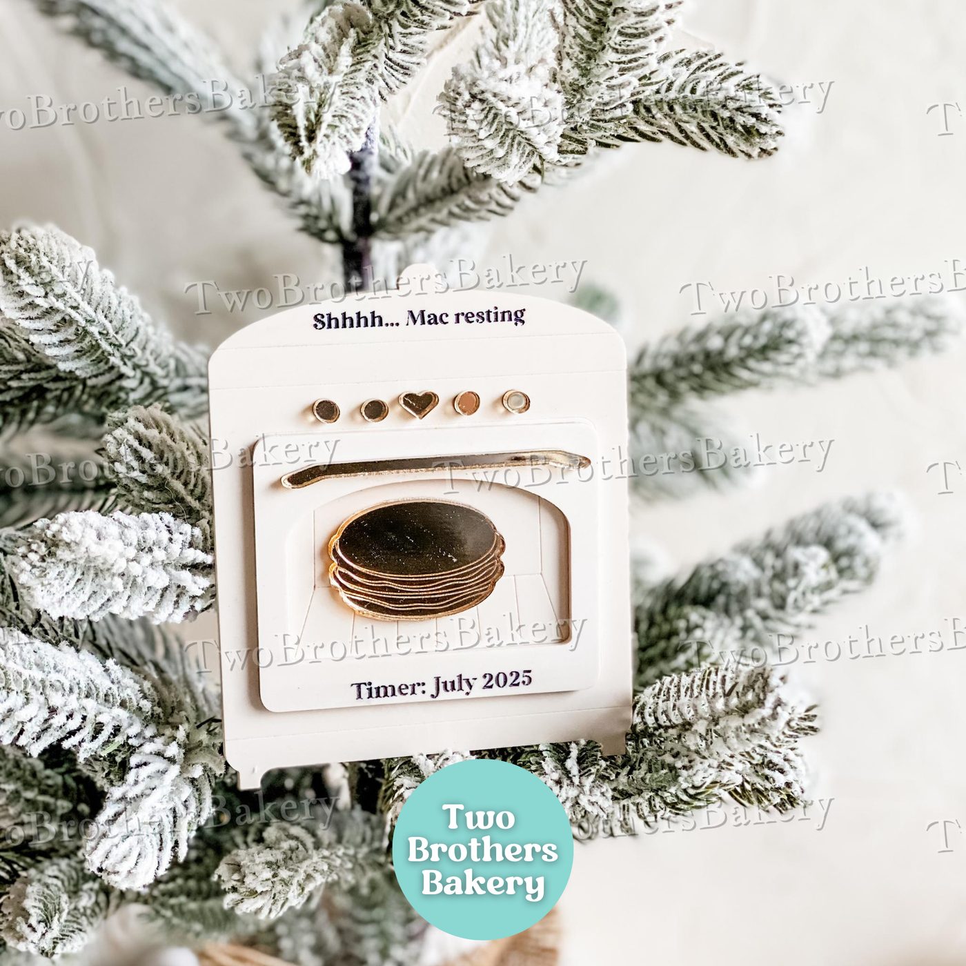 Pregnancy Ornament, Macaron Christmas Ornament for Expecting Bakers, Pregnancy Announcement