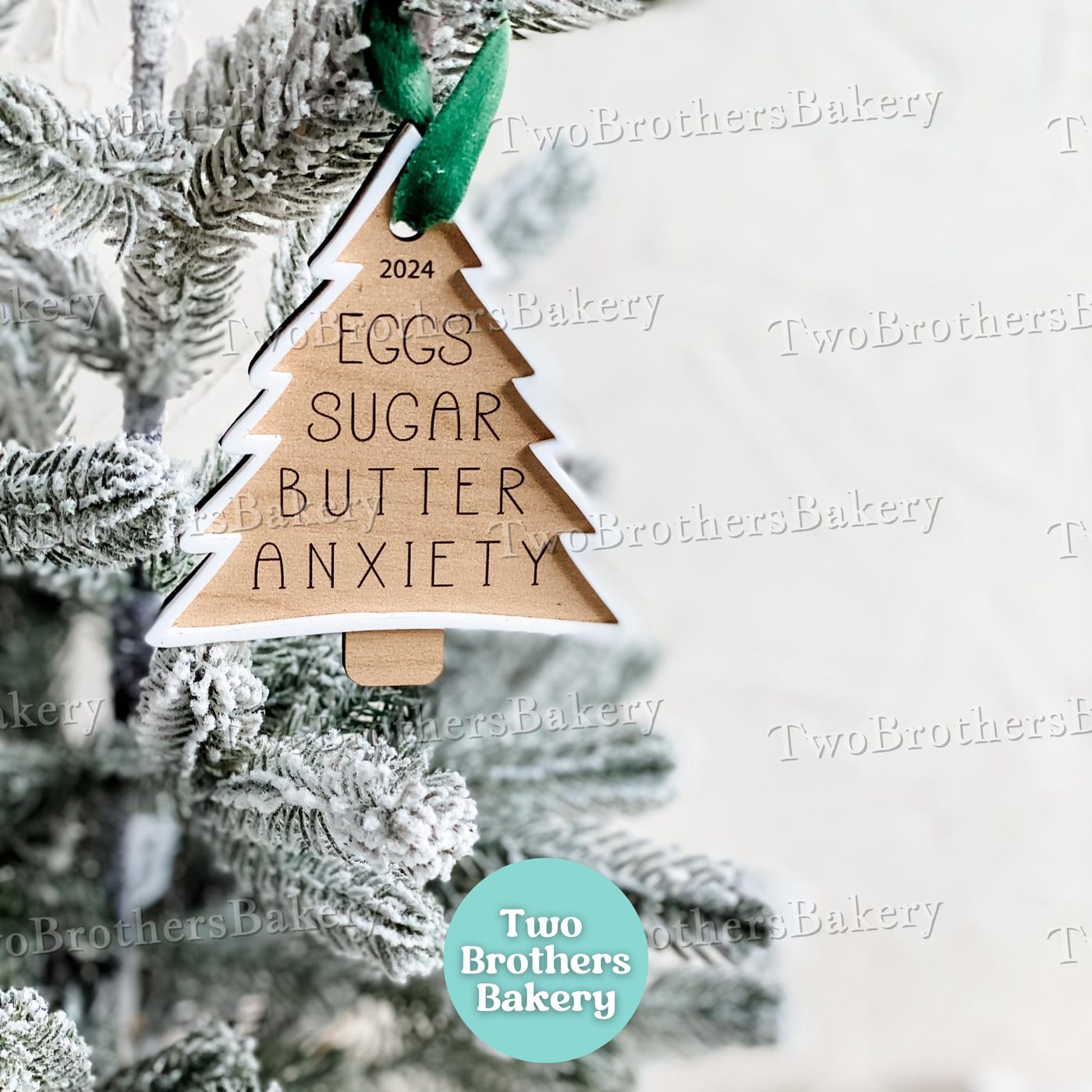 Eggs Sugar Butter Anxiety Christmas Tree Ornament, 2025 Christmas Ornament for Bakers
