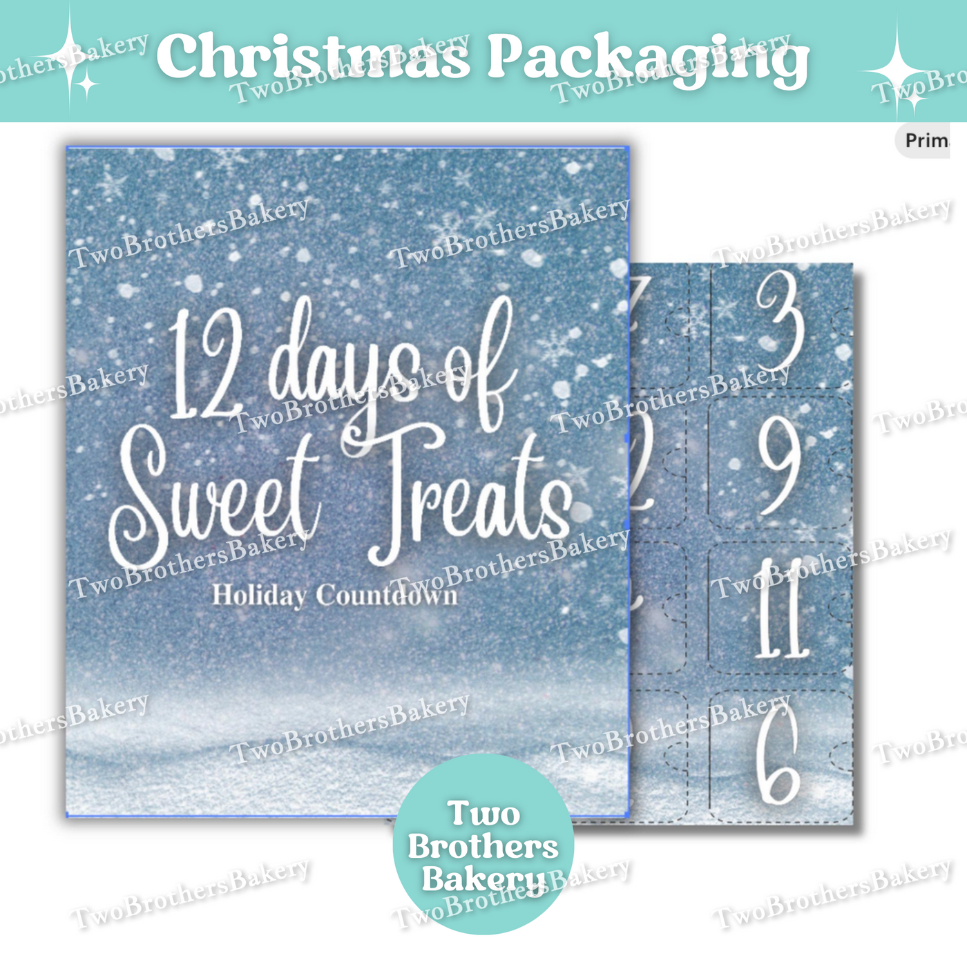 12 Days of Sweet Treats Advent Calendar Box, Empty Christmas Countdown Packaging for Bakers, Fill with Cookies, Macarons, or Gifts, DIY Holiday Box with 12 Compartments, Flat Pack Assembly