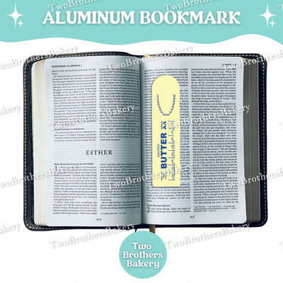 Butter Stick Aluminum Bookmark, Baking Bookmark, Funny Gift for Bakers, Book Lovers Gift, Reader Accessory, Lightweight Metal Mark