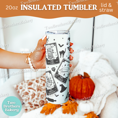 Halloween Tumbler For Bakers, Spooky Baking Cup, 20oz Insulated Tumbler, Fall Drinkware, Witchy Kitchen Gift, Glitter Cup With Straw