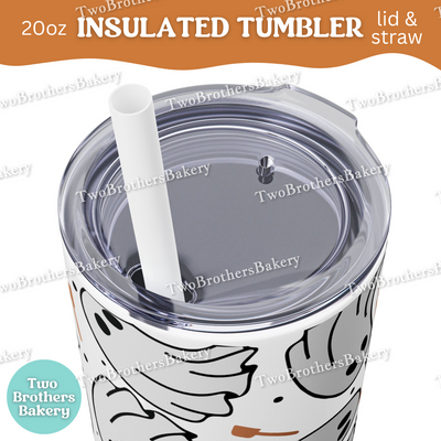 Ghost Baking, 20oz Tumbler, Insulated Cup, Halloween Drinkware, Boo Crew Design, White Black Lilac,Spooky Gift, Halloween Tumbler for Bakers
