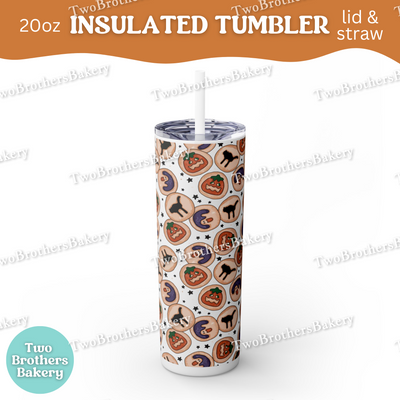 Halloween Cookie, Baking Tumbler, 20oz, Insulated Cup, Nostalgic Sugar Cookies, Spooky Drinkware, Fall Gift, Cookie Lover, Lid and Straw