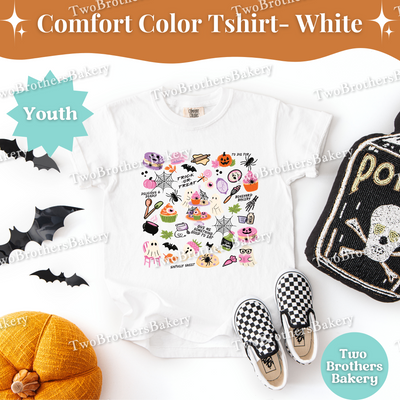 Kids Halloween Baking Shirt, Cute Spooky Bakery Treats Tee, Fall Macaron Cookie Cupcake Shirt, Youth Halloween Baker Top, Trick or Treat