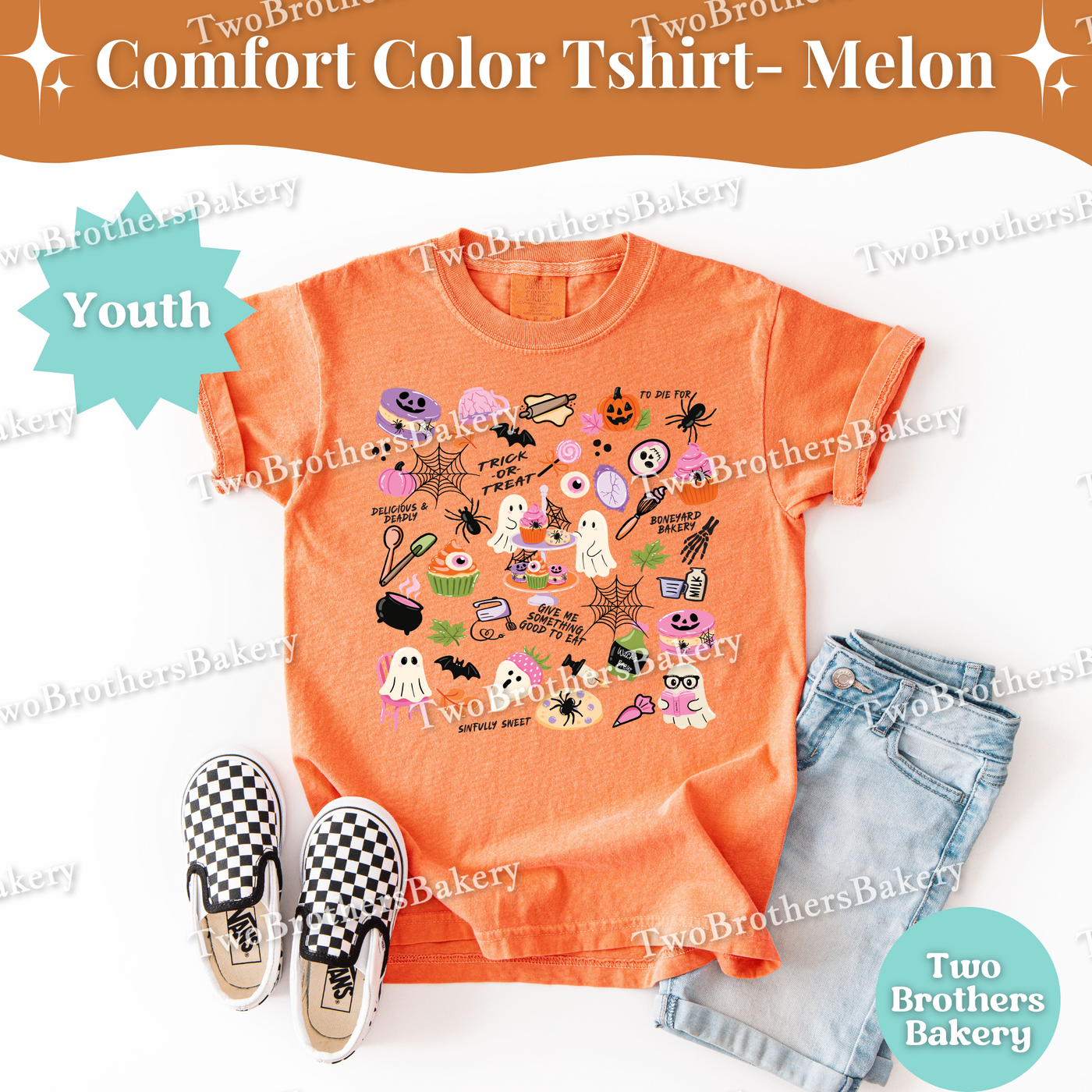 Kids Halloween Baking Shirt, Cute Spooky Bakery Treats Tee, Fall Macaron Cookie Cupcake Shirt, Youth Halloween Baker Top, Trick or Treat