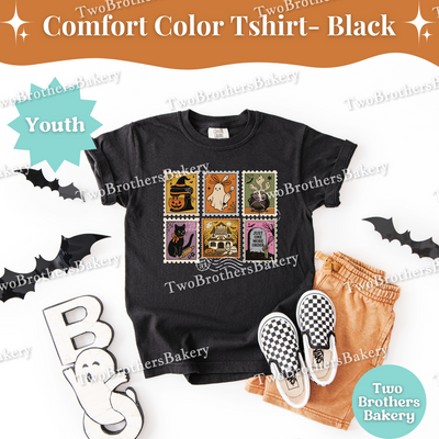 Kids Halloween Baking Shirt, Retro Stamp Ghost Tee, Matching Mommy and Me Outfit, Spooky Fall Cookie Baker Top, Halloween Stamps, Kid Baker
