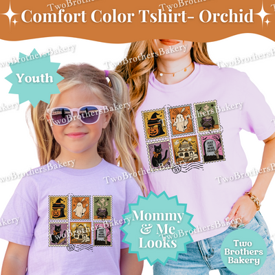 Kids Halloween Baking Shirt, Retro Stamp Ghost Tee, Matching Mommy and Me Outfit, Spooky Fall Cookie Baker Top, Halloween Stamps, Kid Baker