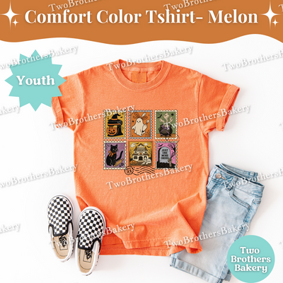 Kids Halloween Baking Shirt, Retro Stamp Ghost Tee, Matching Mommy and Me Outfit, Spooky Fall Cookie Baker Top, Halloween Stamps, Kid Baker