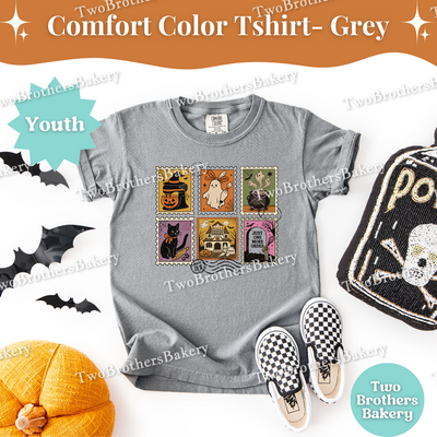 Kids Halloween Baking Shirt, Retro Stamp Ghost Tee, Matching Mommy and Me Outfit, Spooky Fall Cookie Baker Top, Halloween Stamps, Kid Baker