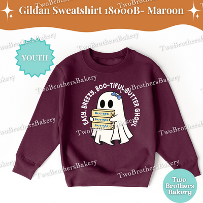 Kids Boo-tiful Butter Ghoul Sweatshirt, Cute Fall Baking Halloween Shirt, Mommy and Me Matching Ghost Baker Outfit, Kid Halloween Baking Tee
