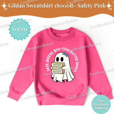 Kids Boo-tiful Butter Ghoul Sweatshirt, Cute Fall Baking Halloween Shirt, Mommy and Me Matching Ghost Baker Outfit, Kid Halloween Baking Tee