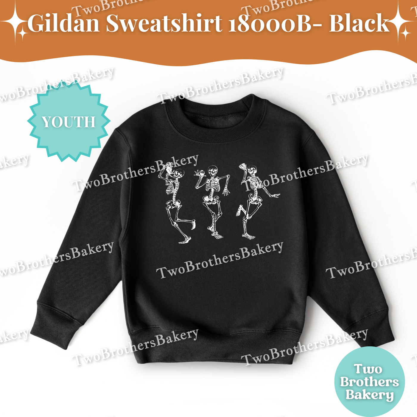Kids Skeleton Baking Sweatshirt, Halloween Baking Shirt, Matching Family Baking Outfit, Dancing Skeletons Sweatshirt, Spooky Kid Baker