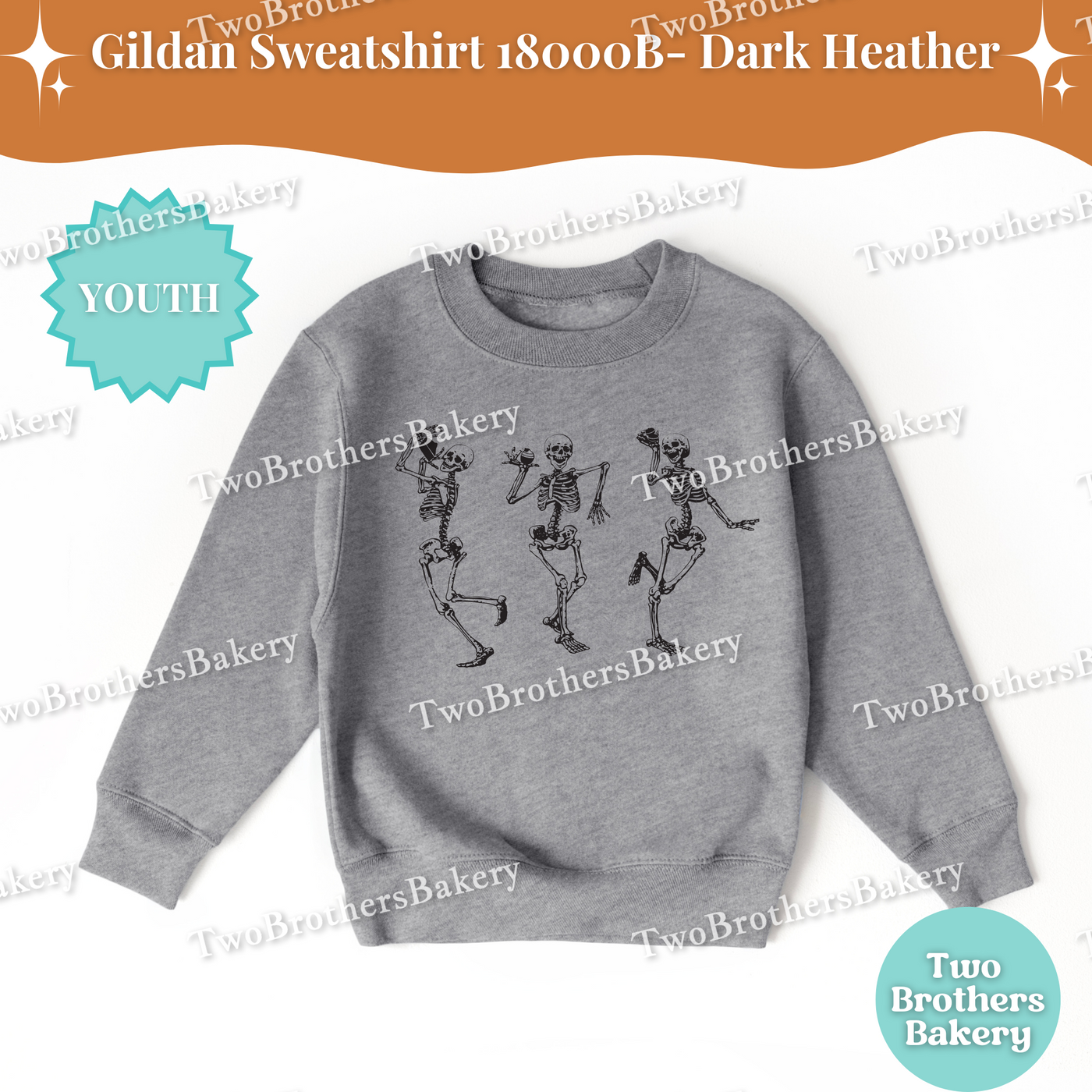 Kids Skeleton Baking Sweatshirt, Halloween Baking Shirt, Matching Family Baking Outfit, Dancing Skeletons Sweatshirt, Spooky Kid Baker