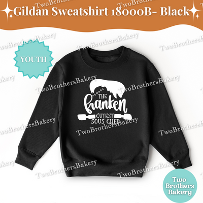 Franken Cutest Sous Chef, Kids Halloween Baking Sweatshirt, Fall Baker Outfit, Cute Halloween Shirt for Kids, Kids Frankenstein Sweater