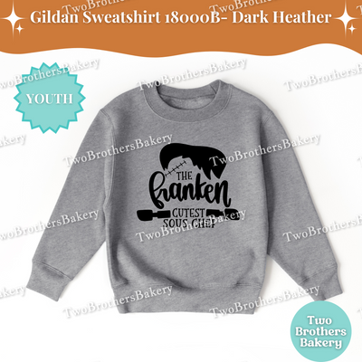 Franken Cutest Sous Chef, Kids Halloween Baking Sweatshirt, Fall Baker Outfit, Cute Halloween Shirt for Kids, Kids Frankenstein Sweater