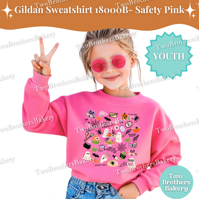 Kids Haunted Bakery Collage Sweatshirt, Halloween Baking Shirt, Fall Ghost Cupcake Cookie Top, Family Matching Outfit, Kid Halloween Sweater
