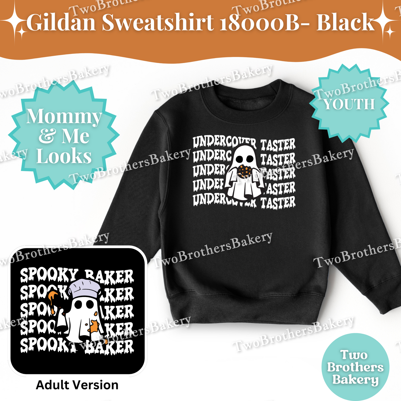 Undercover Taster Ghost Kids Halloween Baking Sweatshirt, Spooky Cute Matching Mommy & Me Fall Baking Outfit, Halloween Taste Tester Gift