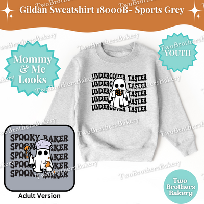 Undercover Taster Ghost Kids Halloween Baking Sweatshirt, Spooky Cute Matching Mommy & Me Fall Baking Outfit, Halloween Taste Tester Gift