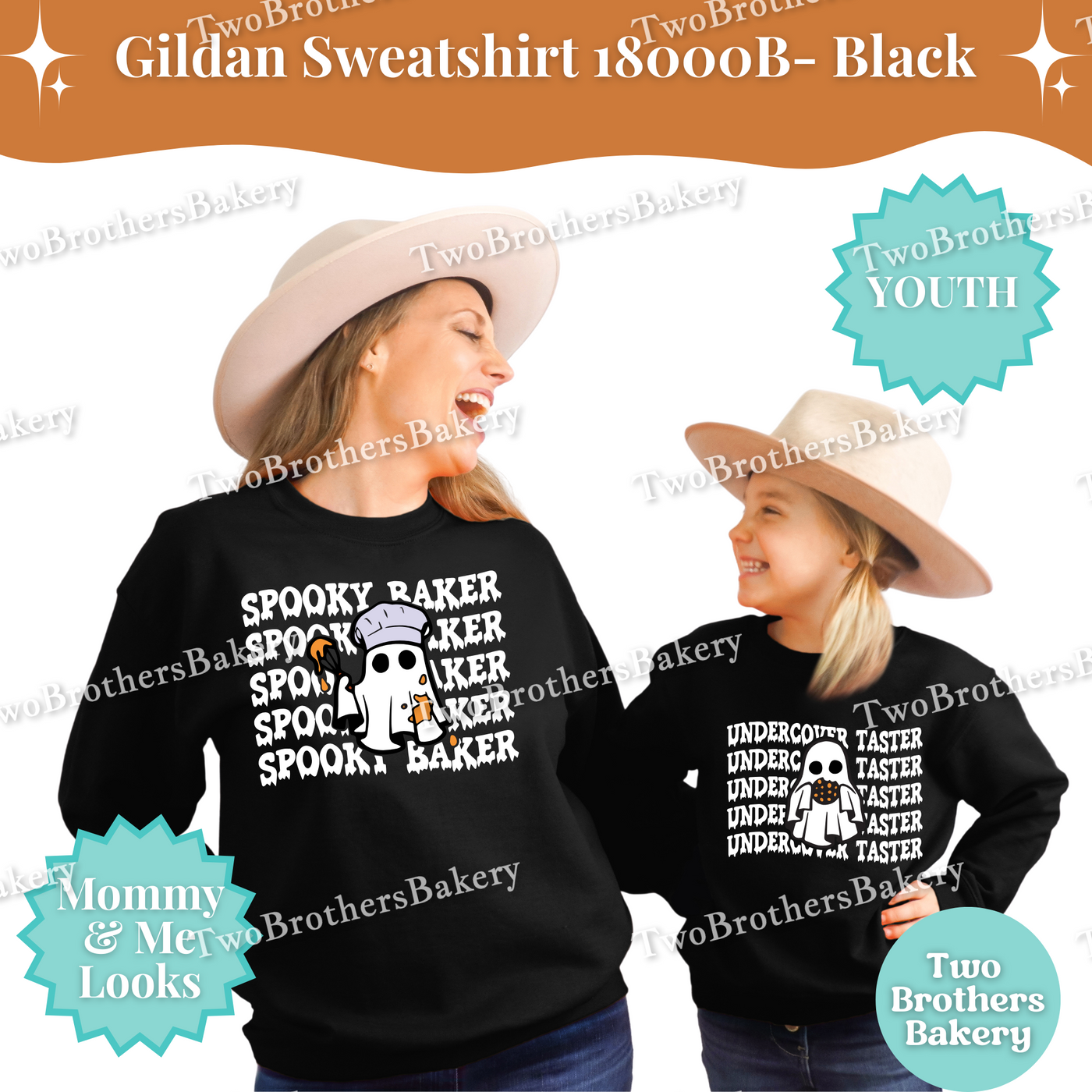 Undercover Taster Ghost Kids Halloween Baking Sweatshirt, Spooky Cute Matching Mommy & Me Fall Baking Outfit, Halloween Taste Tester Gift