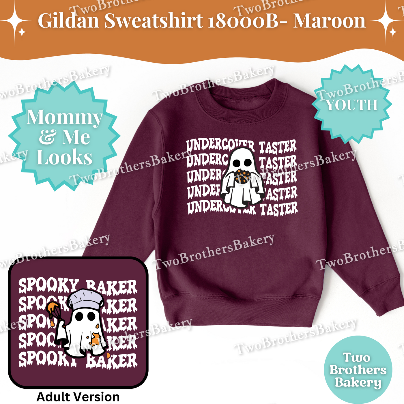 Undercover Taster Ghost Kids Halloween Baking Sweatshirt, Spooky Cute Matching Mommy & Me Fall Baking Outfit, Halloween Taste Tester Gift
