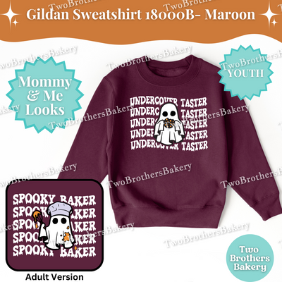 Undercover Taster Ghost Kids Halloween Baking Sweatshirt, Spooky Cute Matching Mommy & Me Fall Baking Outfit, Halloween Taste Tester Gift