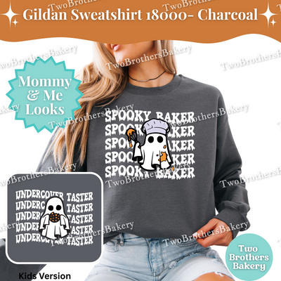 Spooky Baker Sweatshirt, Halloween Baking Crewneck, Matching Mommy & Me Baking Shirt, Ghost Baker, Halloween Baking Pullover, Ghost Baker