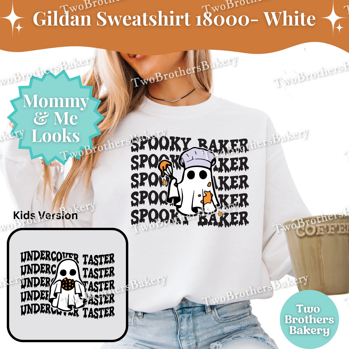 Spooky Baker Sweatshirt, Halloween Baking Crewneck, Matching Mommy & Me Baking Shirt, Ghost Baker, Halloween Baking Pullover, Ghost Baker