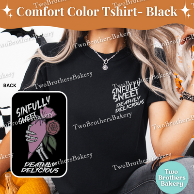 Sinfully Sweet Tee, Deathly Delicious, Halloween Baking Tee, Skeleton Hand Baking Shirt, Skeleton Baker, Spooky Baker, Scary Baking Tshirt