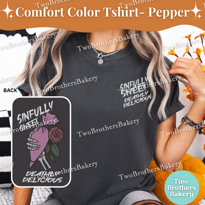 Sinfully Sweet Tee, Deathly Delicious, Halloween Baking Tee, Skeleton Hand Baking Shirt, Skeleton Baker, Spooky Baker, Scary Baking Tshirt