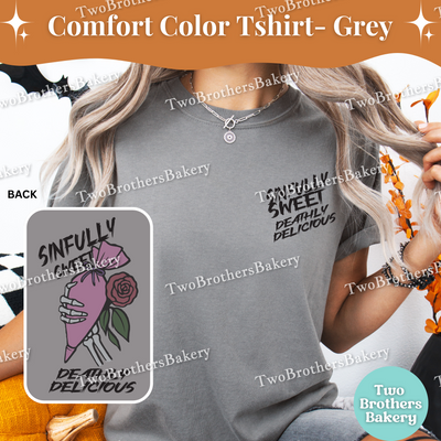 Sinfully Sweet Tee, Deathly Delicious, Halloween Baking Tee, Skeleton Hand Baking Shirt, Skeleton Baker, Spooky Baker, Scary Baking Tshirt
