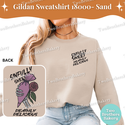 Sinfully Sweet, Deathly Delicious, Halloween Baking Sweatshirt, Spooky Baker, Skeleton Hand Piping Bag, Haunted Bakery Pullover, Scary Baker