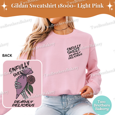 Sinfully Sweet, Deathly Delicious, Halloween Baking Sweatshirt, Spooky Baker, Skeleton Hand Piping Bag, Haunted Bakery Pullover, Scary Baker