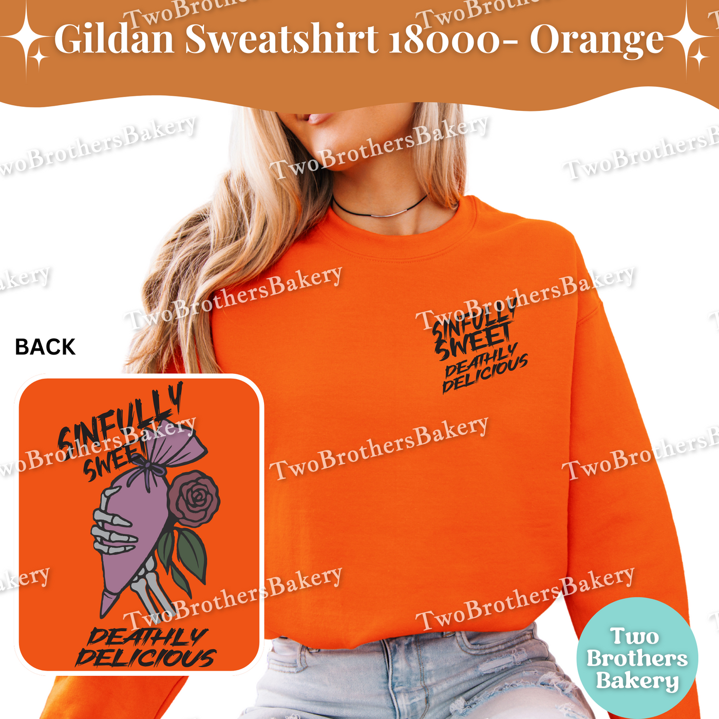 Sinfully Sweet, Deathly Delicious, Halloween Baking Sweatshirt, Spooky Baker, Skeleton Hand Piping Bag, Haunted Bakery Pullover, Scary Baker