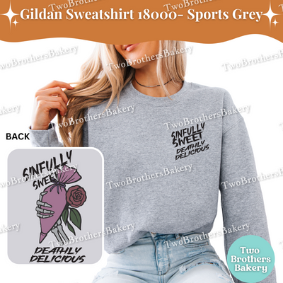 Sinfully Sweet, Deathly Delicious, Halloween Baking Sweatshirt, Spooky Baker, Skeleton Hand Piping Bag, Haunted Bakery Pullover, Scary Baker