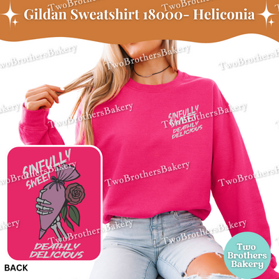 Sinfully Sweet, Deathly Delicious, Halloween Baking Sweatshirt, Spooky Baker, Skeleton Hand Piping Bag, Haunted Bakery Pullover, Scary Baker
