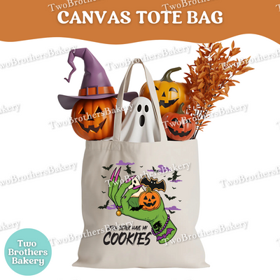 Halloween Cookie Tote Bag, Witch Better Have My Cookies, Canvas Tote for Sugar Cookie Bakers, Trick or Treat Baking Bag, Halloween Cookies