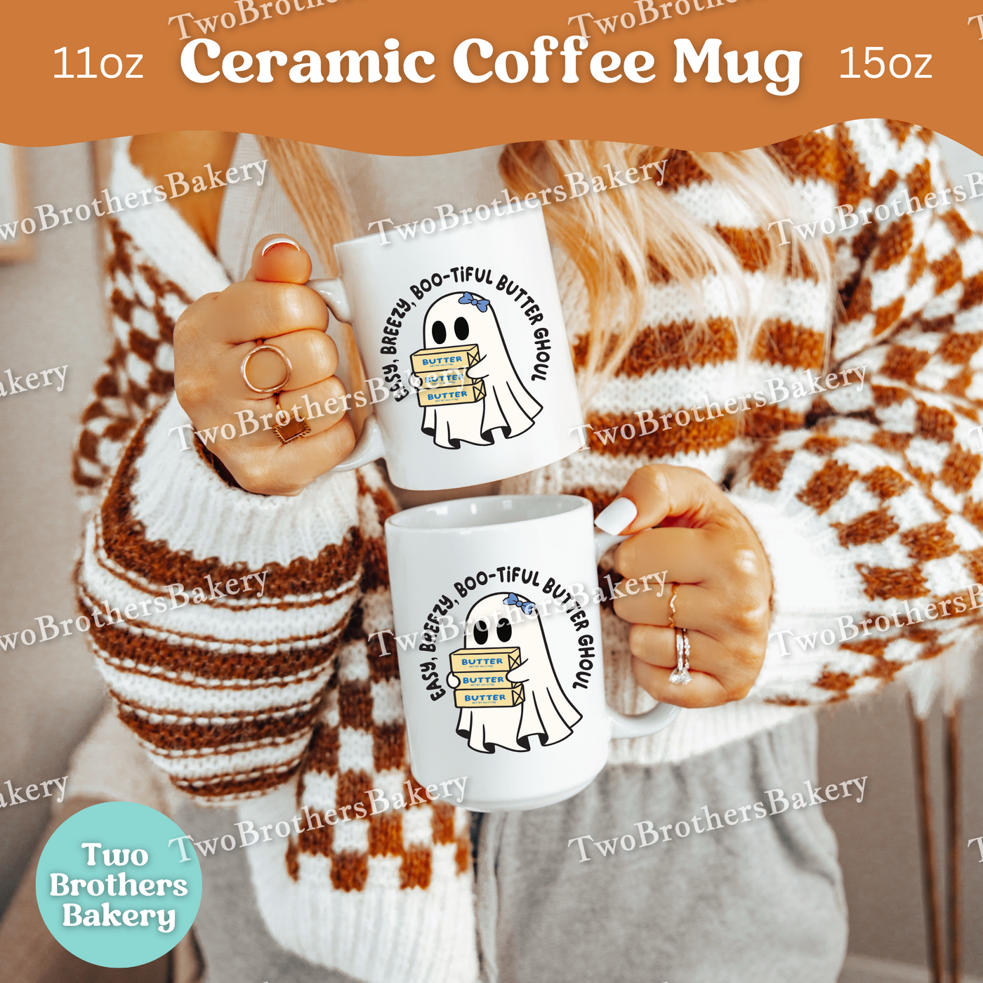 Easy Breezy Boo-tiful Butter Ghoul Mug, Cute Halloween Coffee Cup for Bakers, Butter Coffee Cup, Gift for Bakers & Butter Lovers, Cover Girl