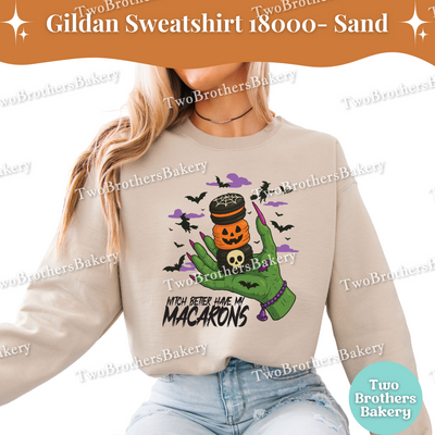 Halloween Macaron Sweatshirt, Witch Better Have My Macarons, Gildan Unisex Crewneck for Bakers, Spooky Fall Baking Pullover, Witchy Macarons