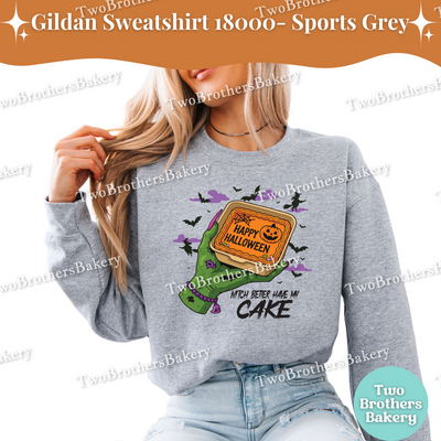 Halloween Cake Sweatshirt, Witch Better Have My Cake, Gildan Unisex Crewneck for Bakers, Spooky Baker Pullover, Halloween Bento Cake