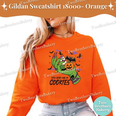 Halloween Cookie Sweatshirt, Witch Better Have My Cookies, Gildan Unisex Crewneck for Bakers, Spooky Baking Pullover, Halloween Cookies