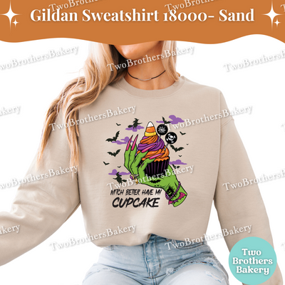 Halloween Cupcake Sweatshirt, Witch Better Have My Cupcake, Gildan Unisex Crewneck for Bakers, Spooky Baker Pullover, Halloween Cupcakes