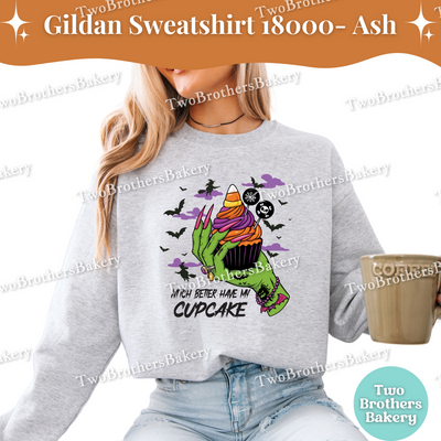 Halloween Cupcake Sweatshirt, Witch Better Have My Cupcake, Gildan Unisex Crewneck for Bakers, Spooky Baker Pullover, Halloween Cupcakes