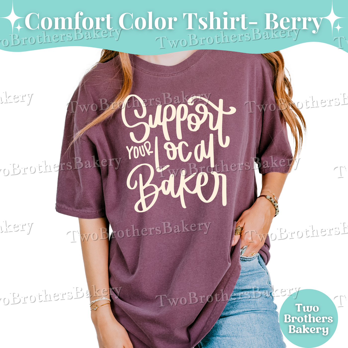 Support Your Local Baker Shirt, Baking Graphic Tee, Cute Baker T-Shirt, Gift for Bakers, Comfort Colors Bakery Shirt, Cottage Bakery Merch