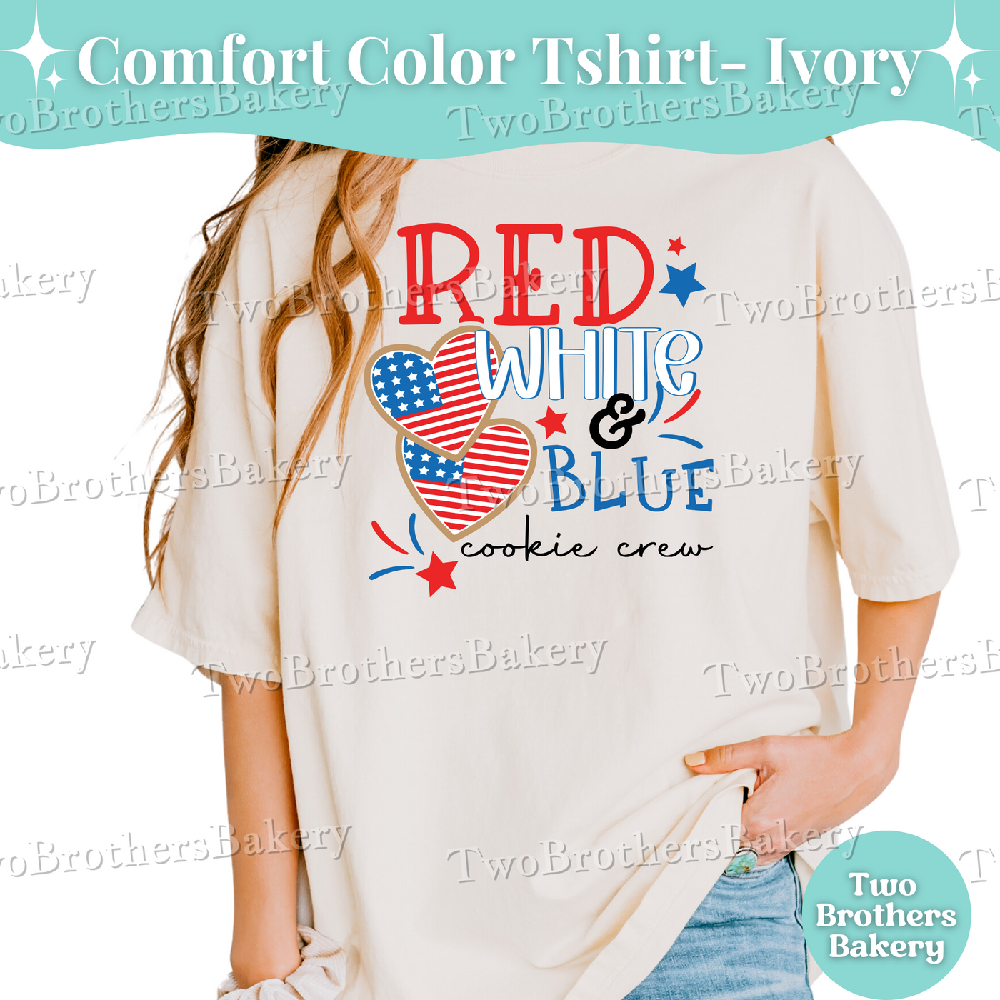 Red White and Blue Cookie Crew Shirt, 4th of July Baking Tee, Patriotic Cookie Baker Shirt, Comfort Colors T-Shirt, USA Bakery Top, S-4XL