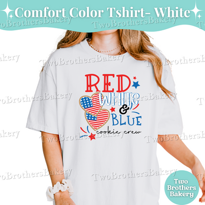 Red White and Blue Cookie Crew Shirt, 4th of July Baking Tee, Patriotic Cookie Baker Shirt, Comfort Colors T-Shirt, USA Bakery Top, S-4XL